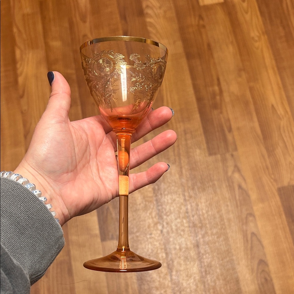 Elegant Amber Wine Glass